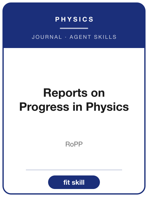 《Reports on Progress in Physics》