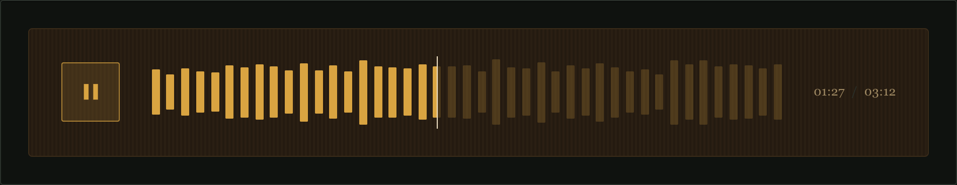 Tape — Eight-pixel bars need fewer of them, so this one is fed every third peak. Wide spacing, sepia, and a ribbed gr