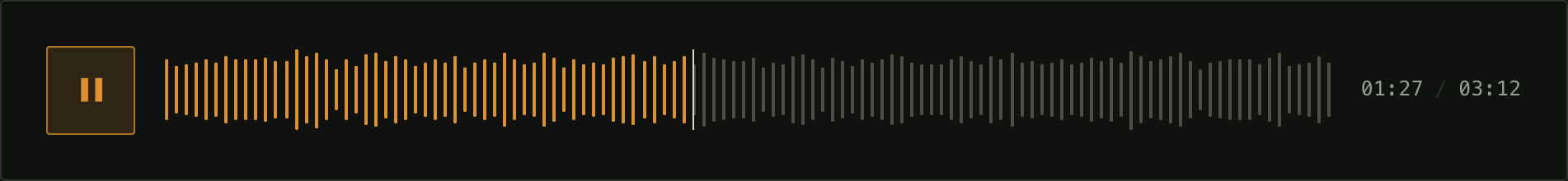 Analyzed from the file — With no peaks given, the player downloads and decodes the recording once it nears the viewport. durationHint k