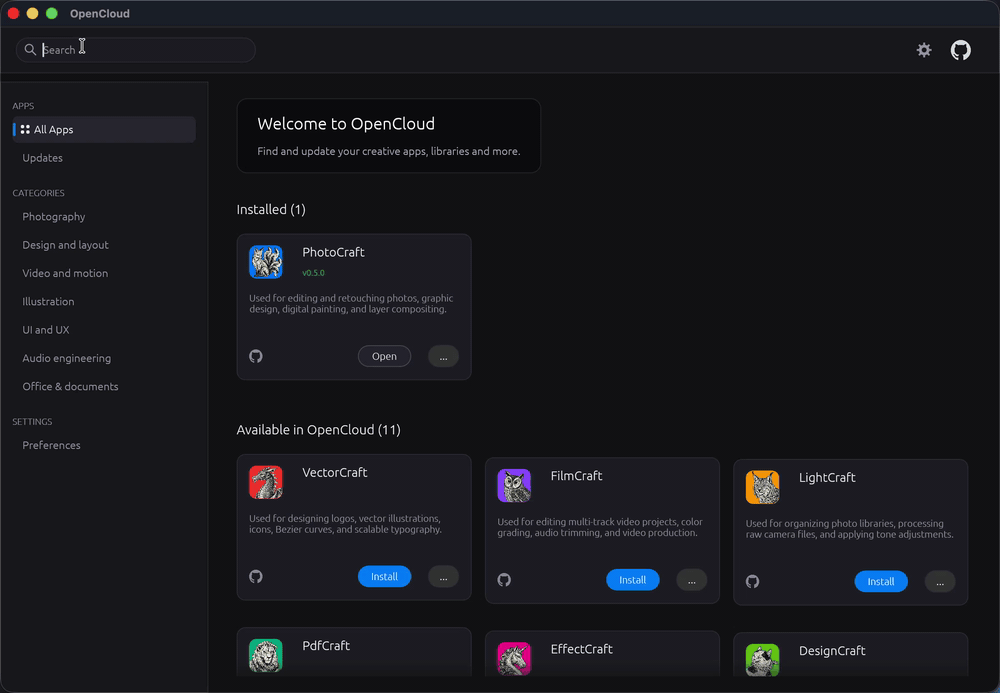 OpenCloud Studio Demo