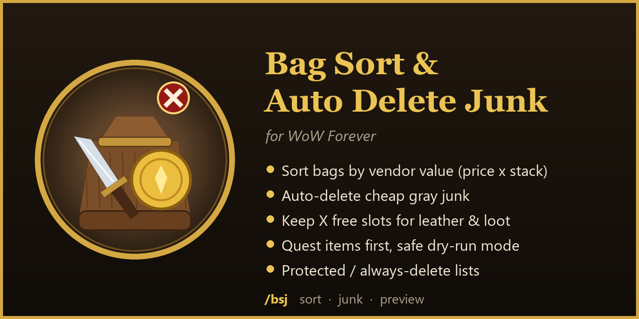 Bag Sort & Auto Delete Junk