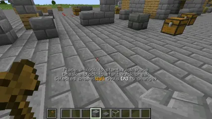 GIF showing building a simple building using quick place and break