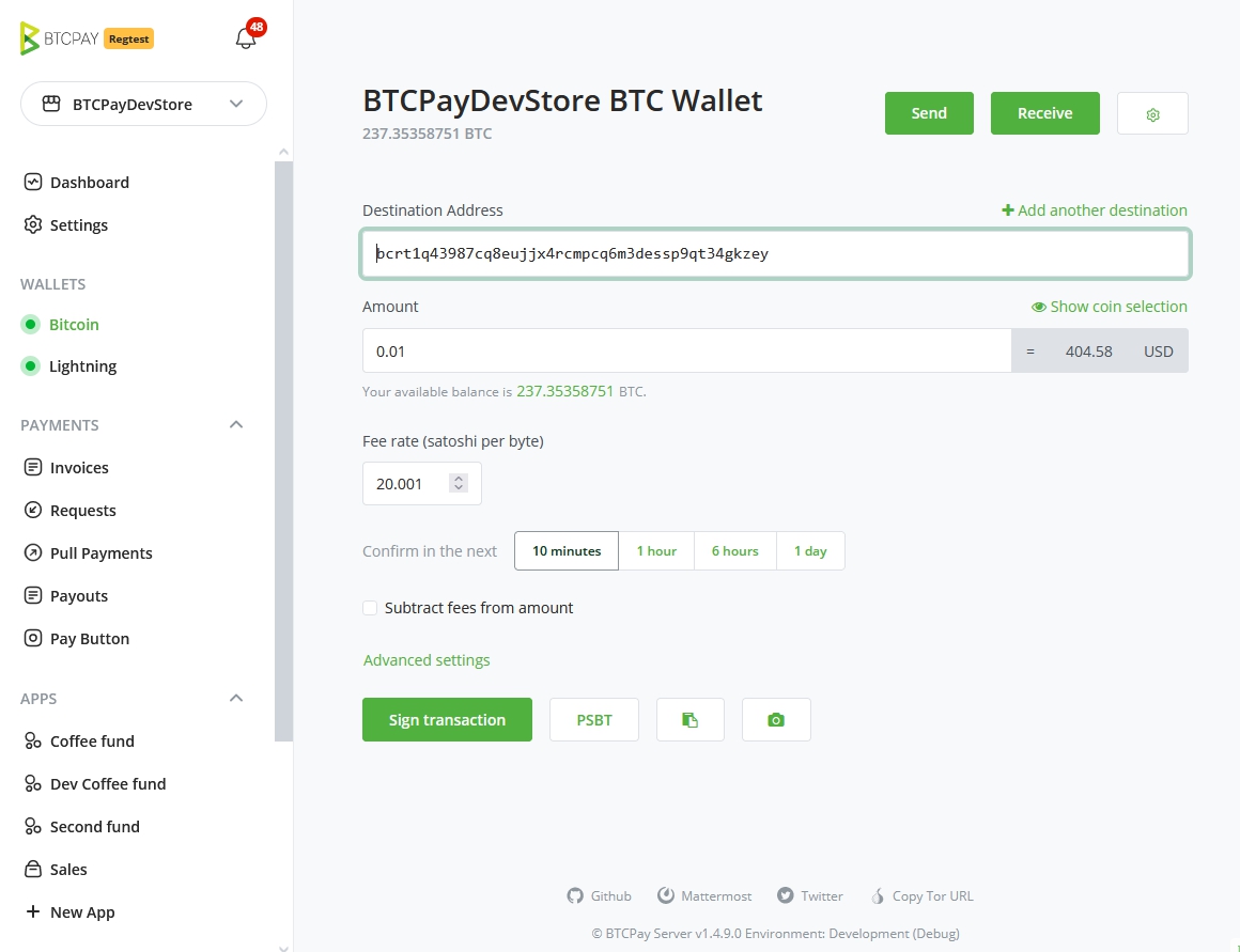 Send a pull payment payout