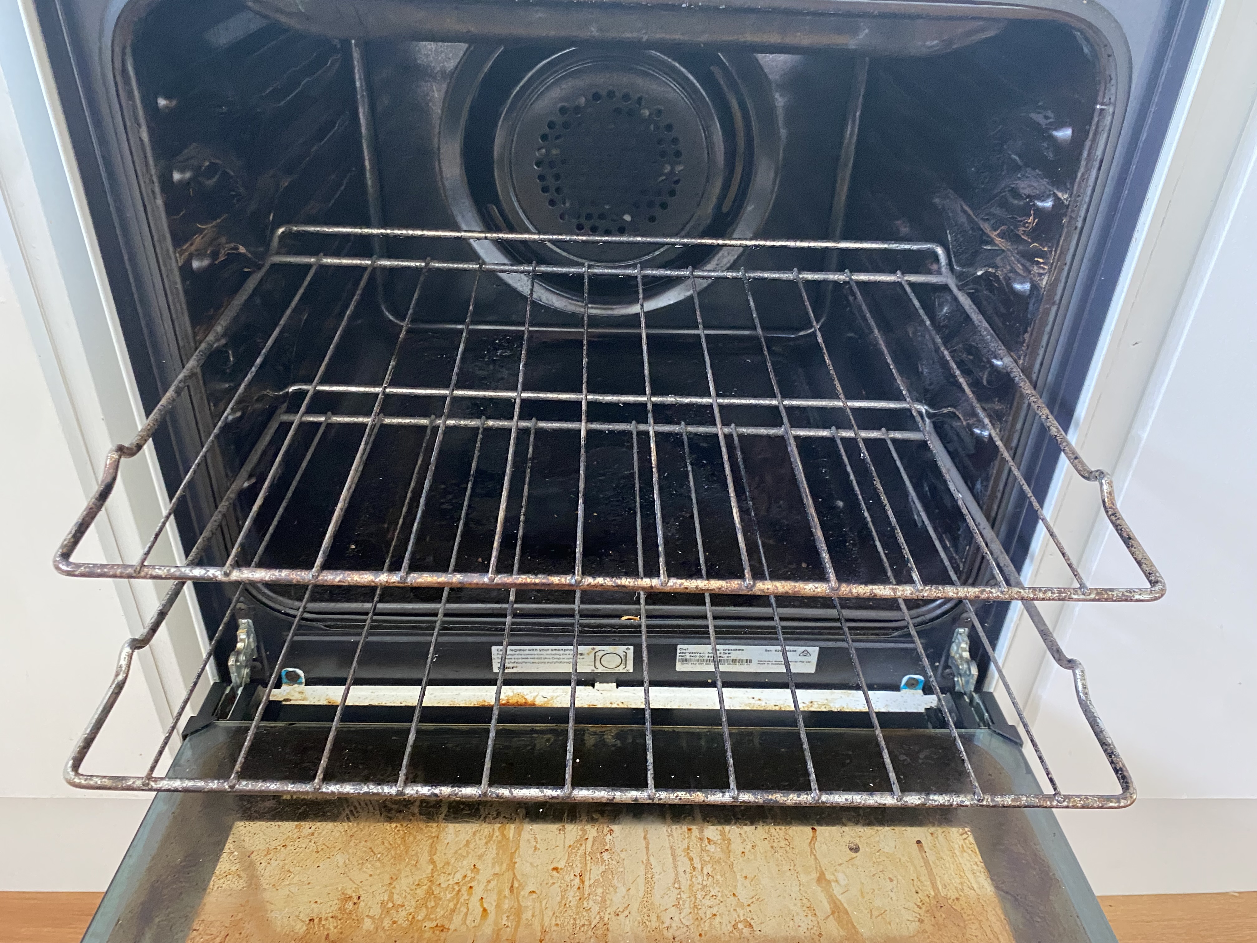 Oven before cleaning