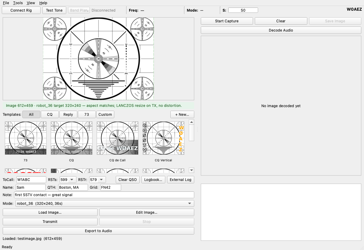 Screenshot of Open-SSTV