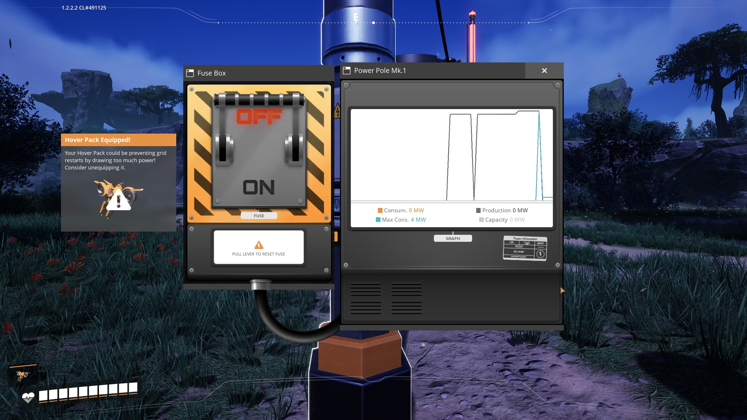 Screenshot of the mod's warning