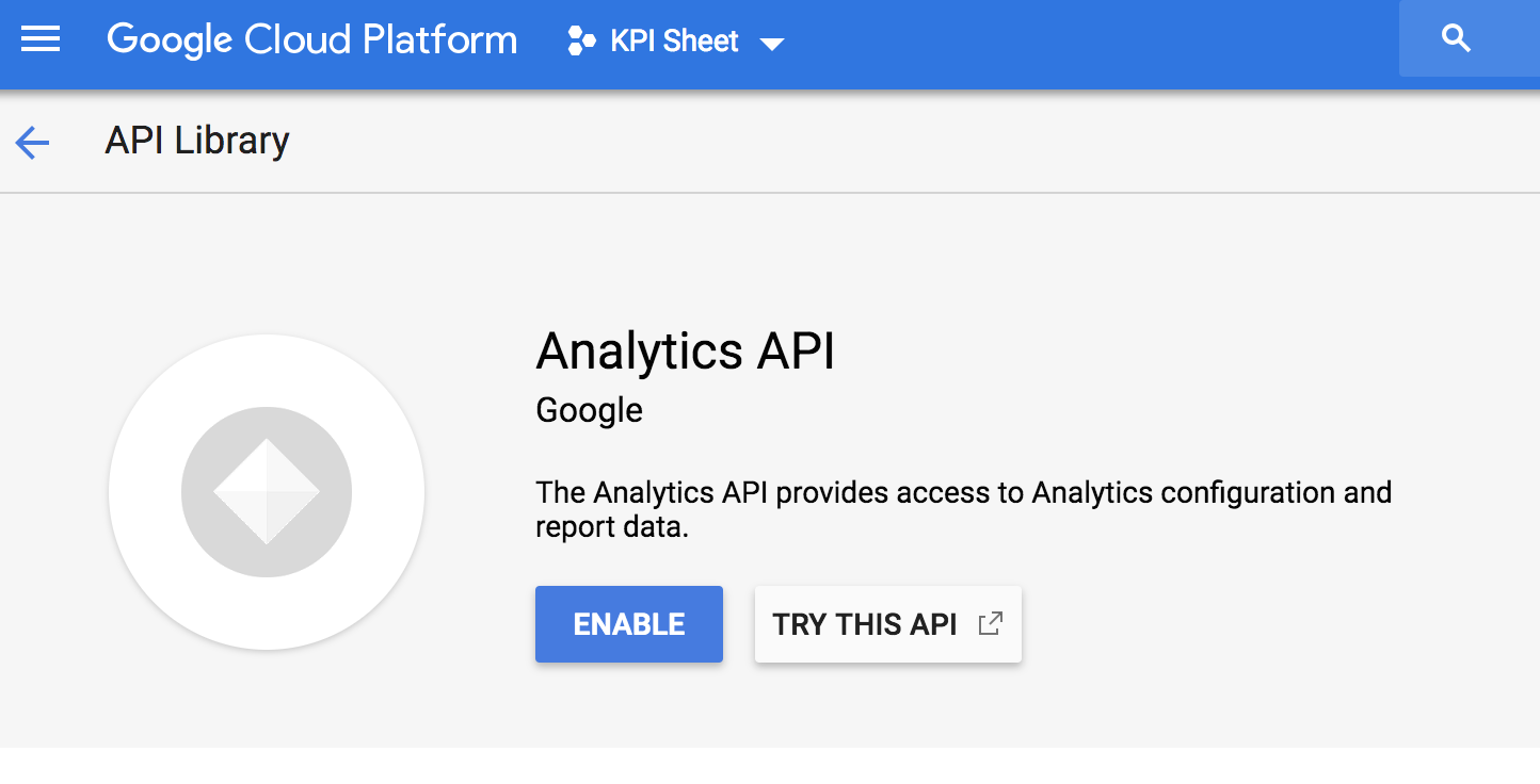 Analytics APIを有効にする