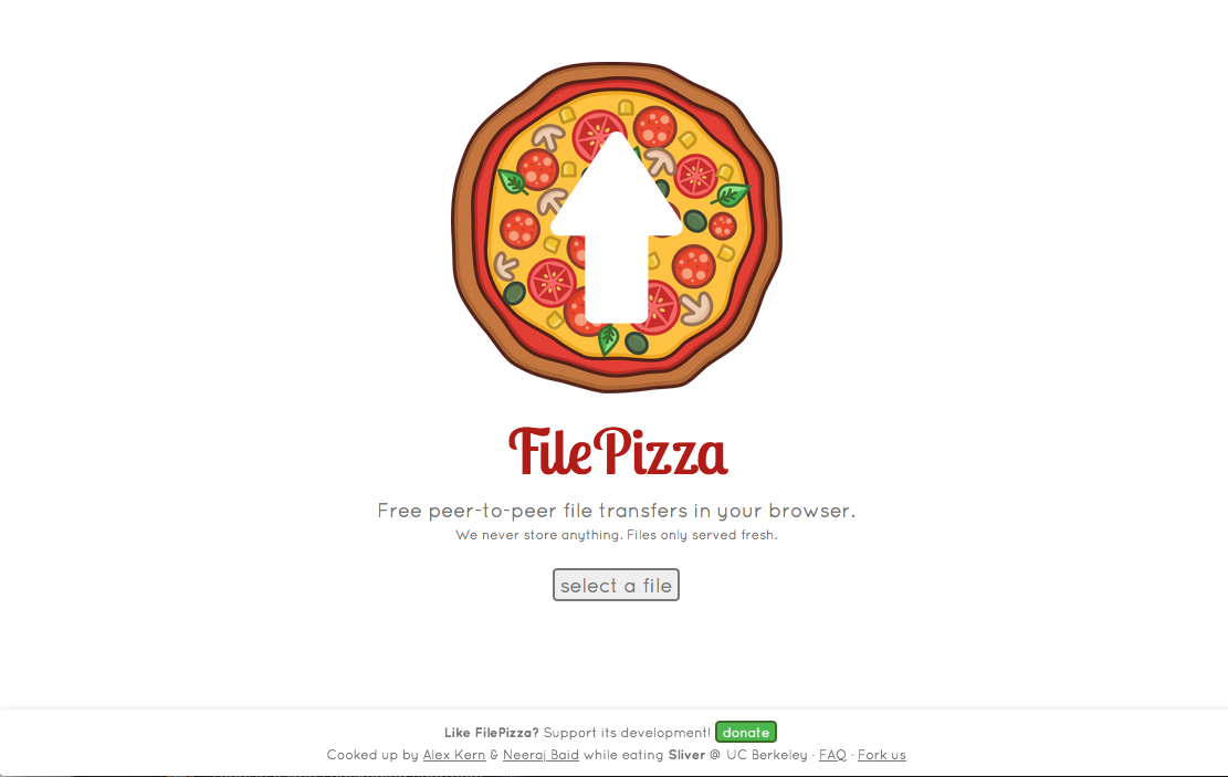 Screenshot of FilePizza