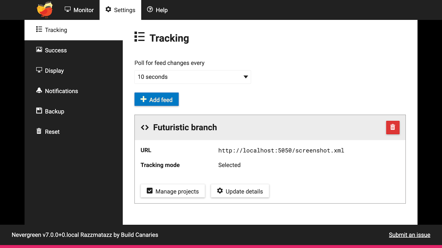 Example Tracking page