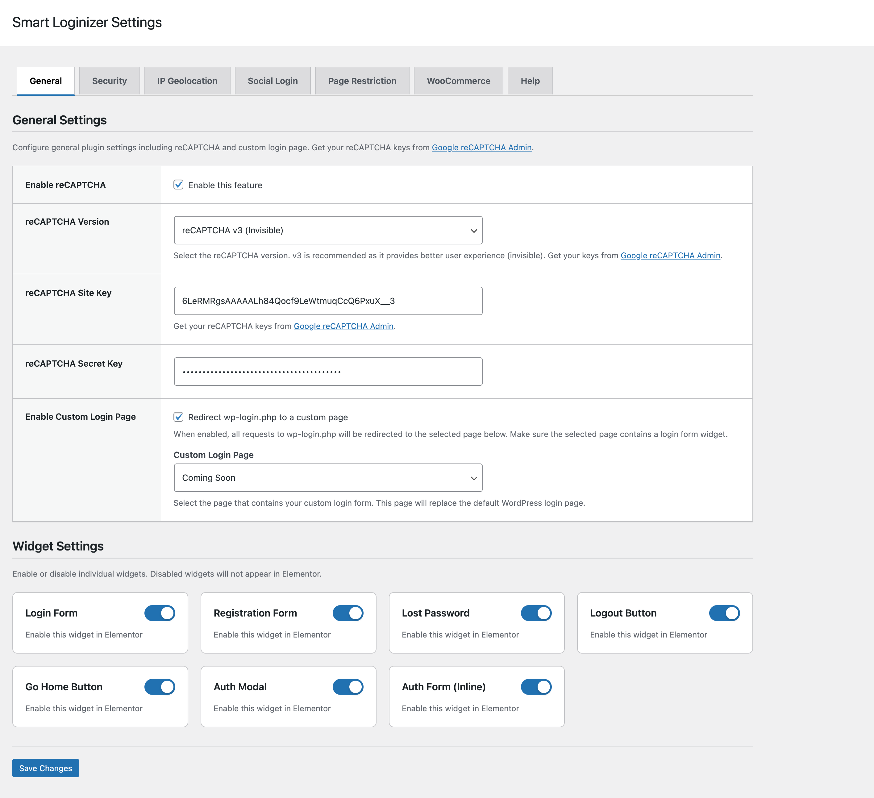 Smart Loginizer Settings - General Tab
