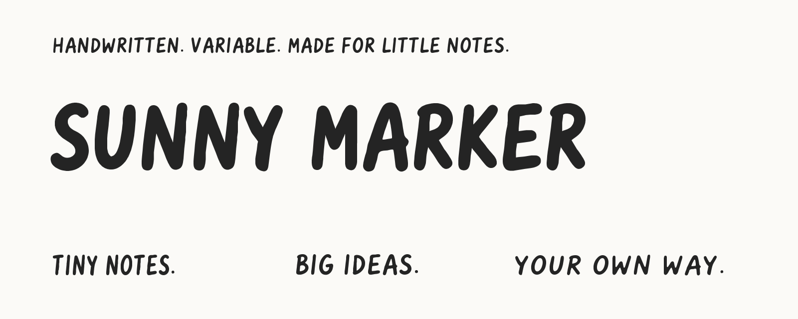 Sunny Marker — handwritten, variable, made for little notes