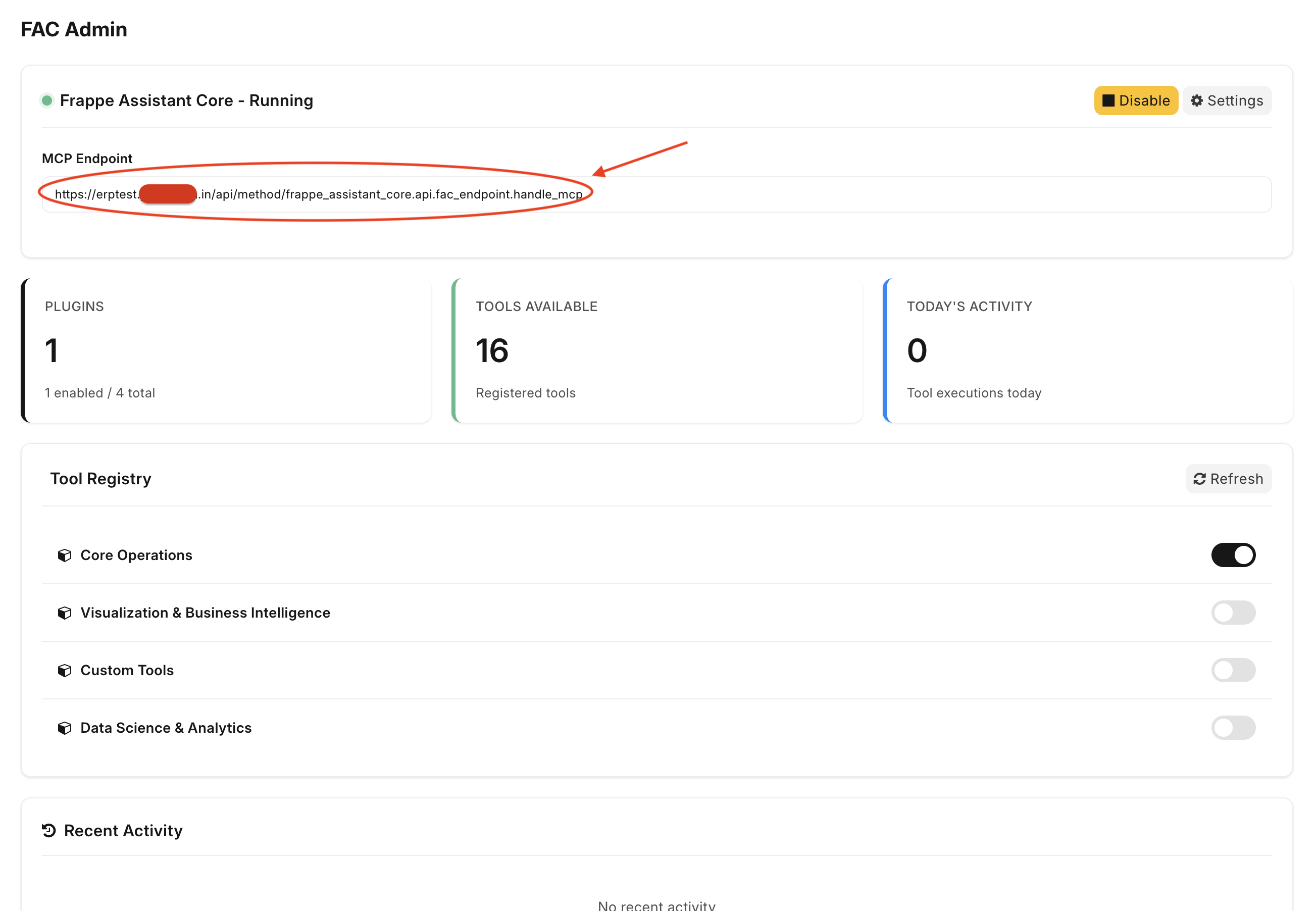 FAC Admin Page