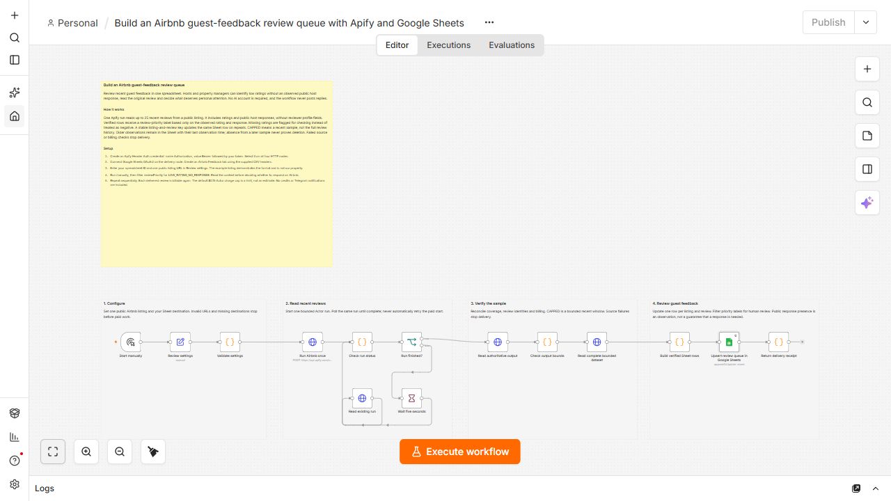 Airbnb feedback workflow