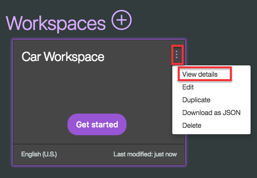Screen capture of workspace tile menu