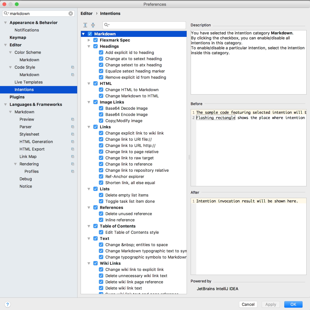 Screen Shot Settings Intentions