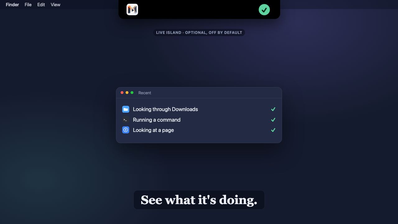 Mac MCP: the live island beside the notch shows what your AI app is doing