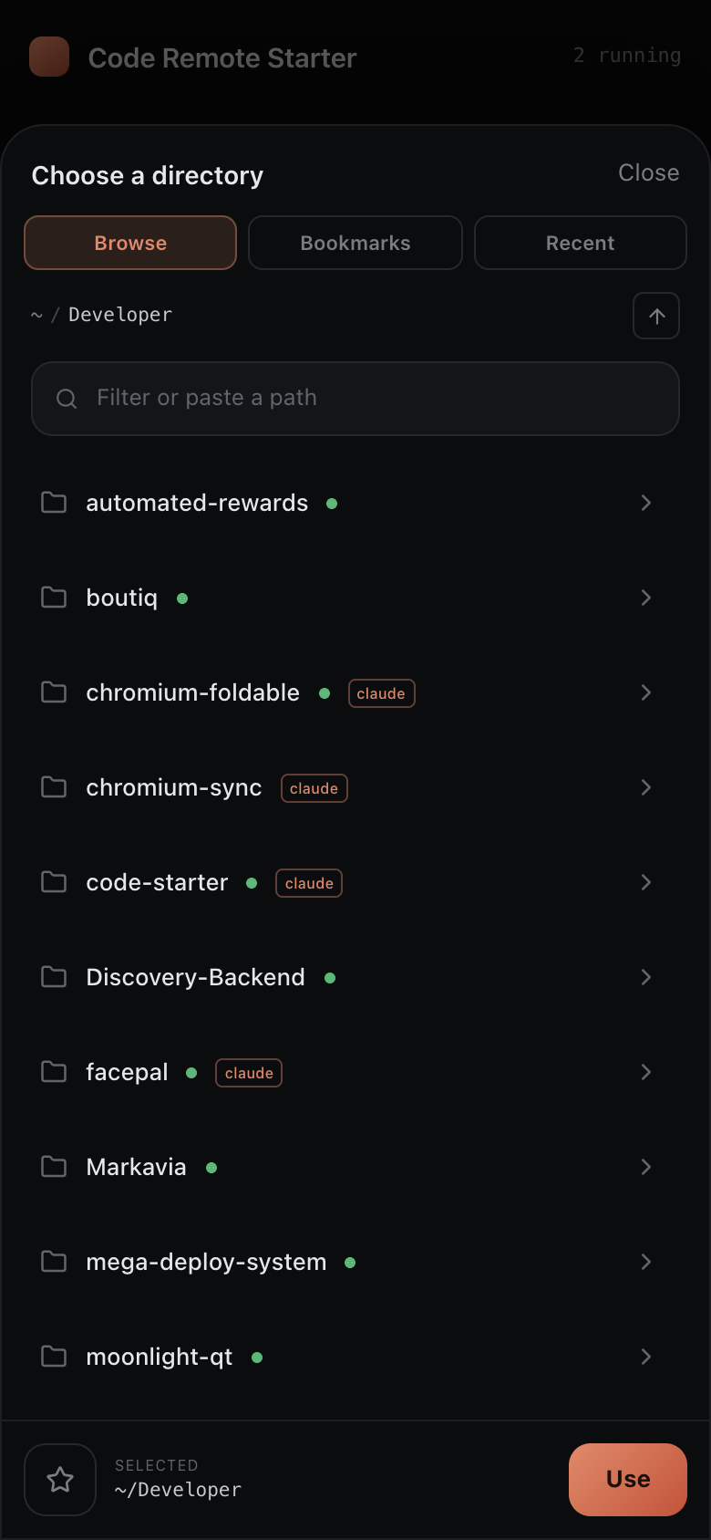 Directory picker