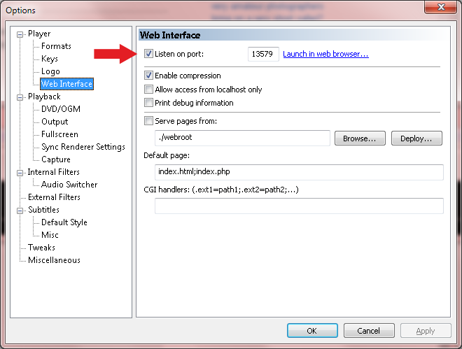 MPC-HC settings