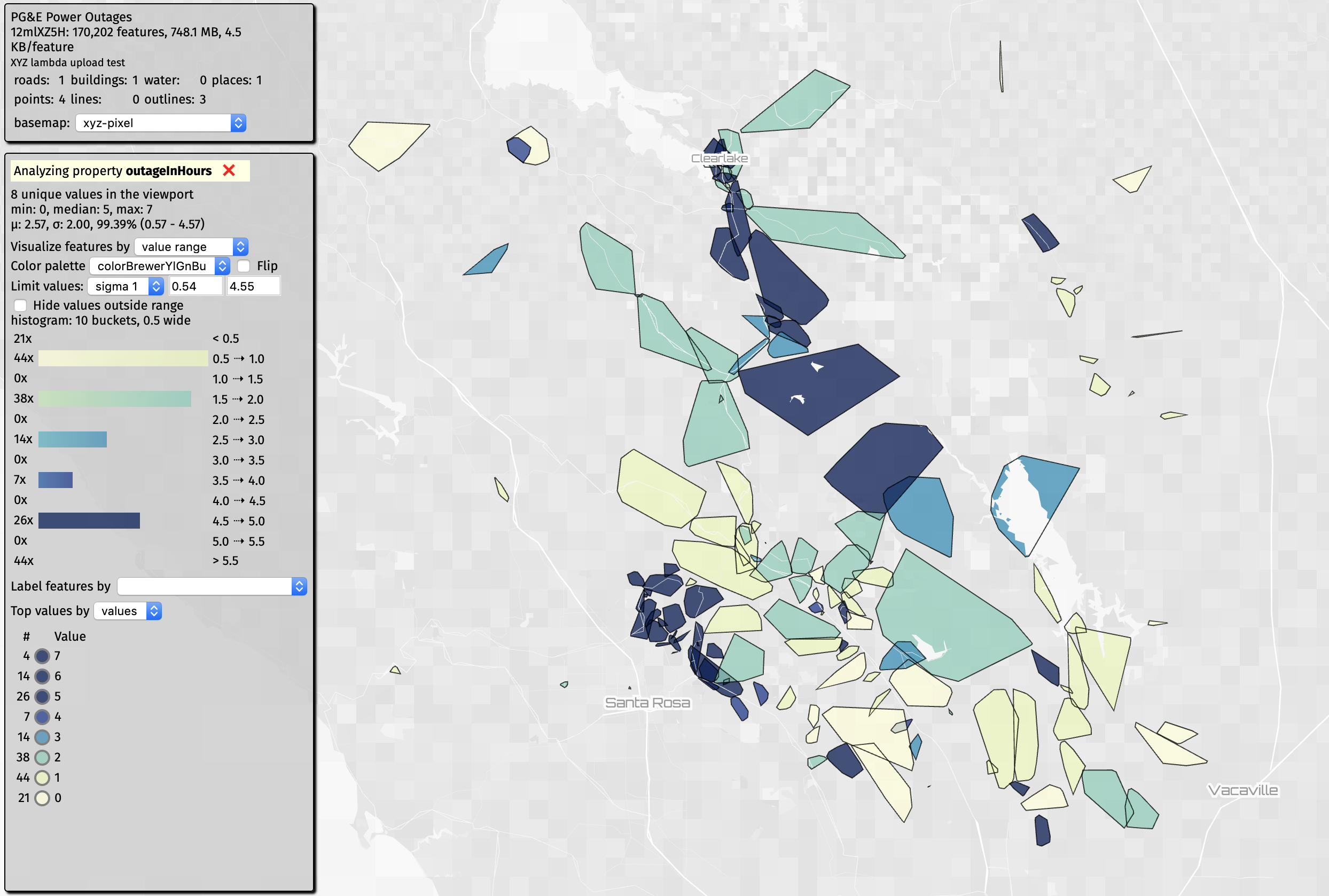 outage map