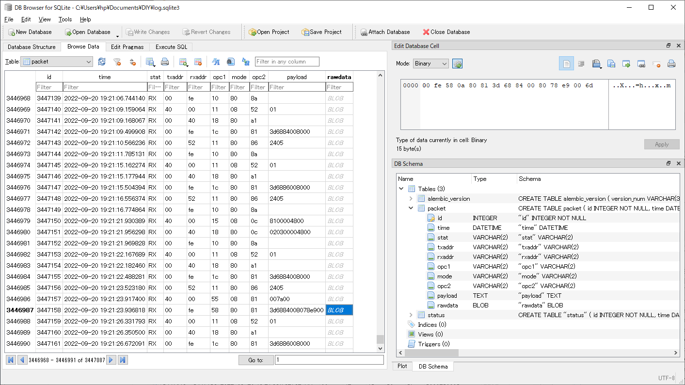 packet log example