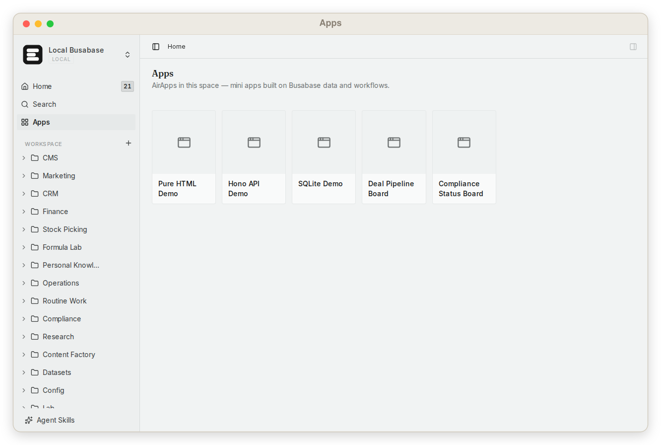 Workspace-native AirApps