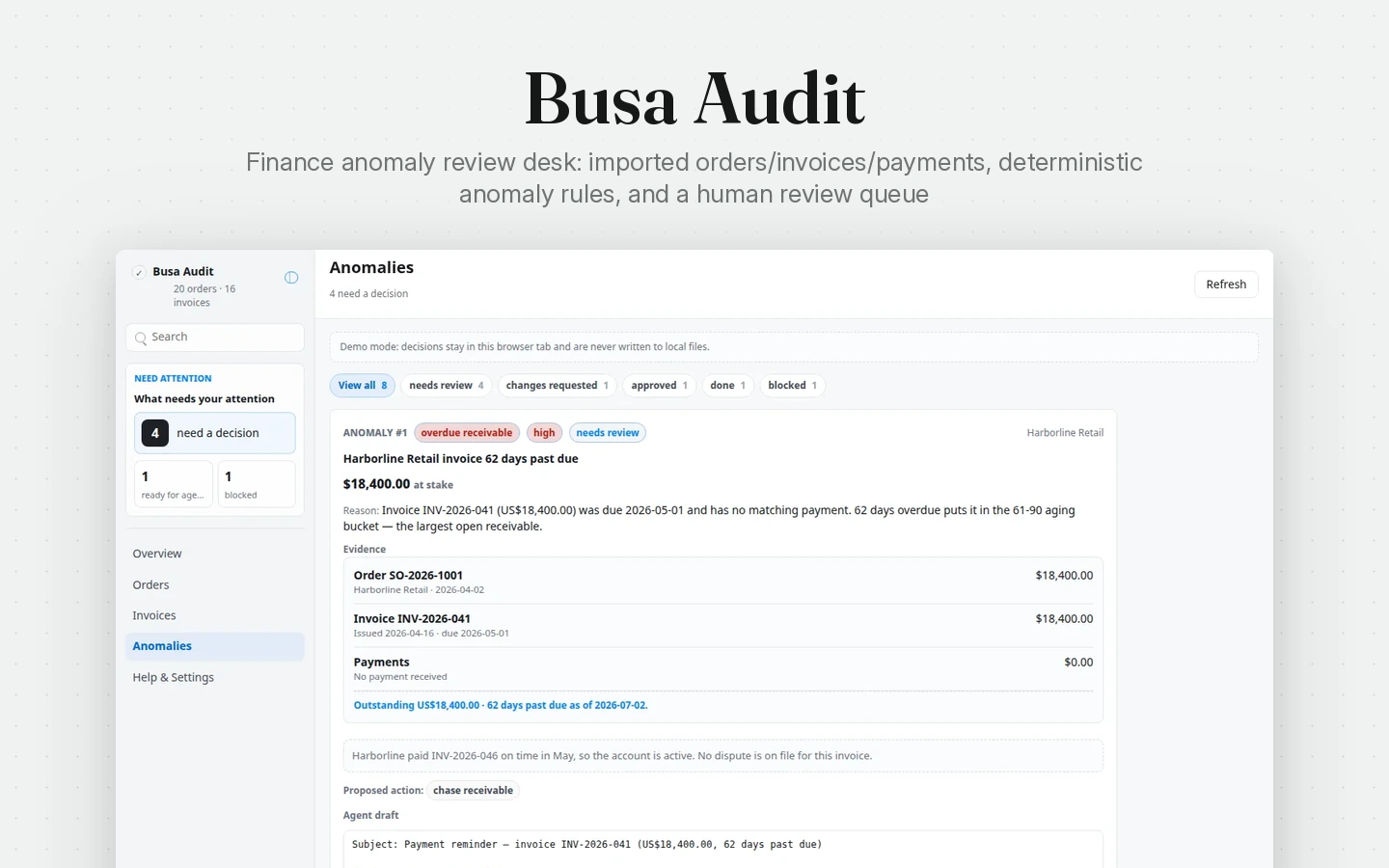 Busa Audit screenshot 1