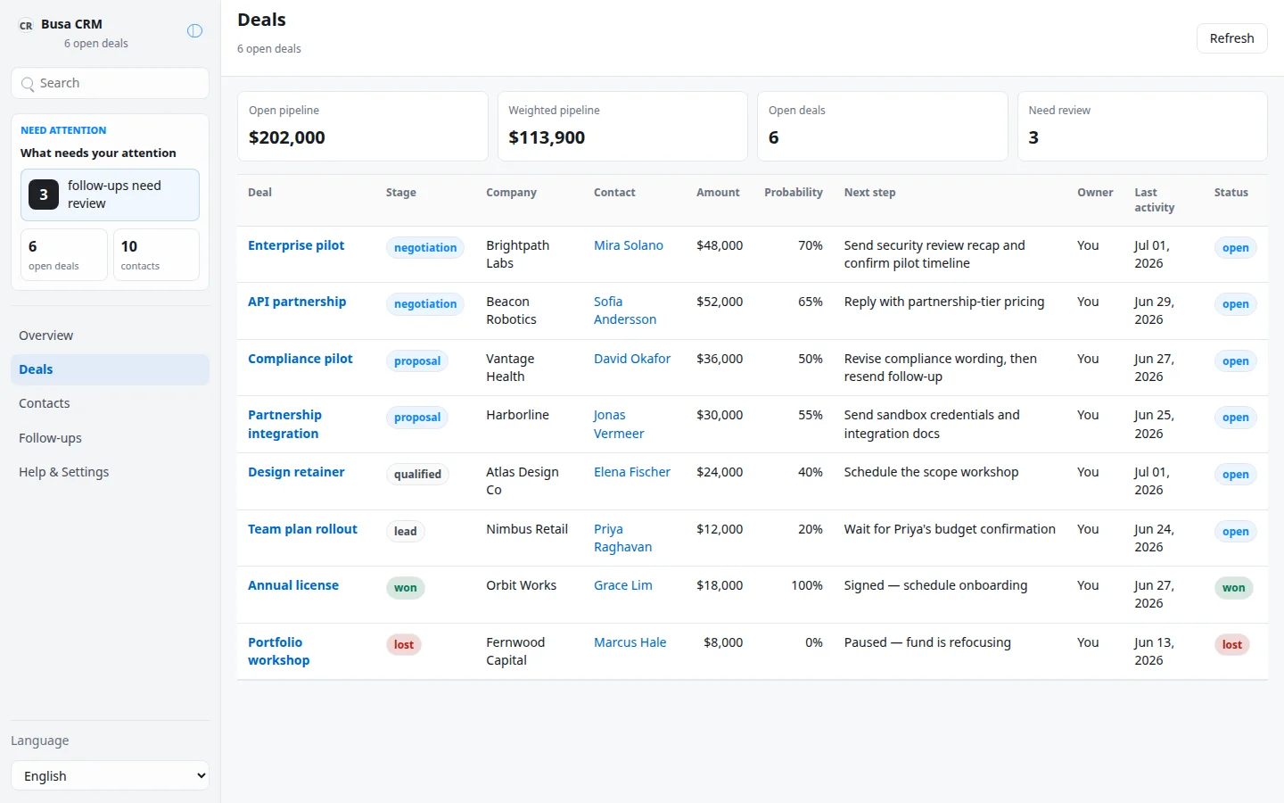 Busa CRM screenshot 3