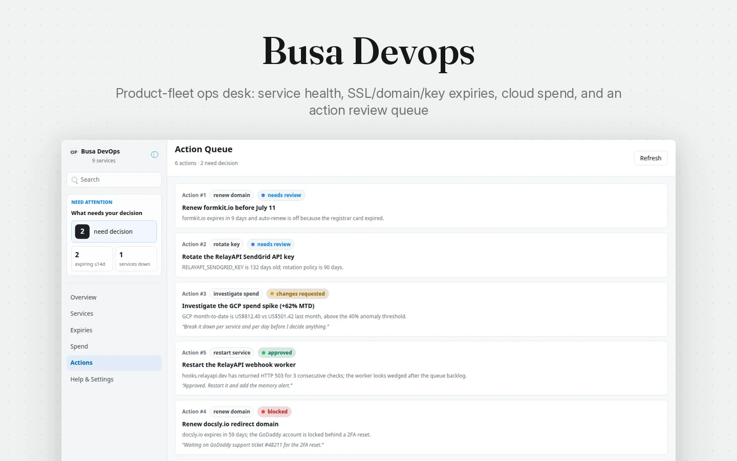 Busa DevOps screenshot 1