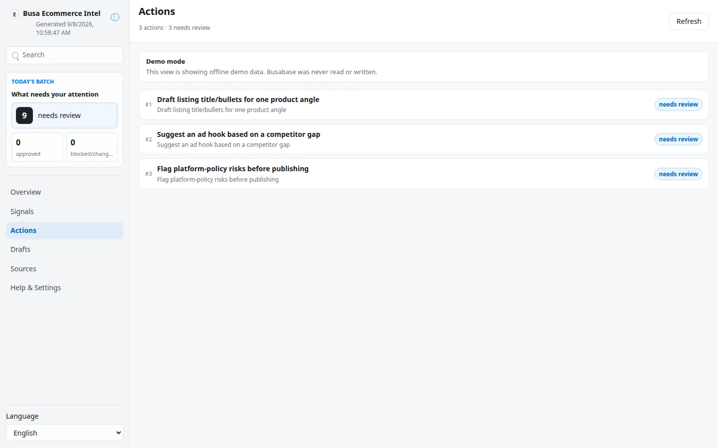 Busa E-commerce Intel
