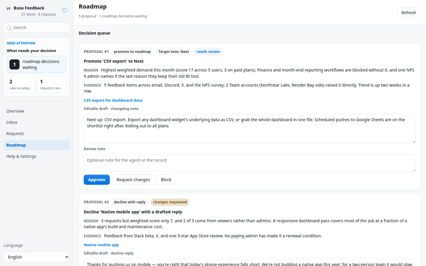 Busa Feedback screenshot 5