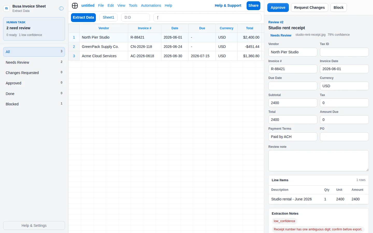 Busa Invoice Sheet screenshot 4