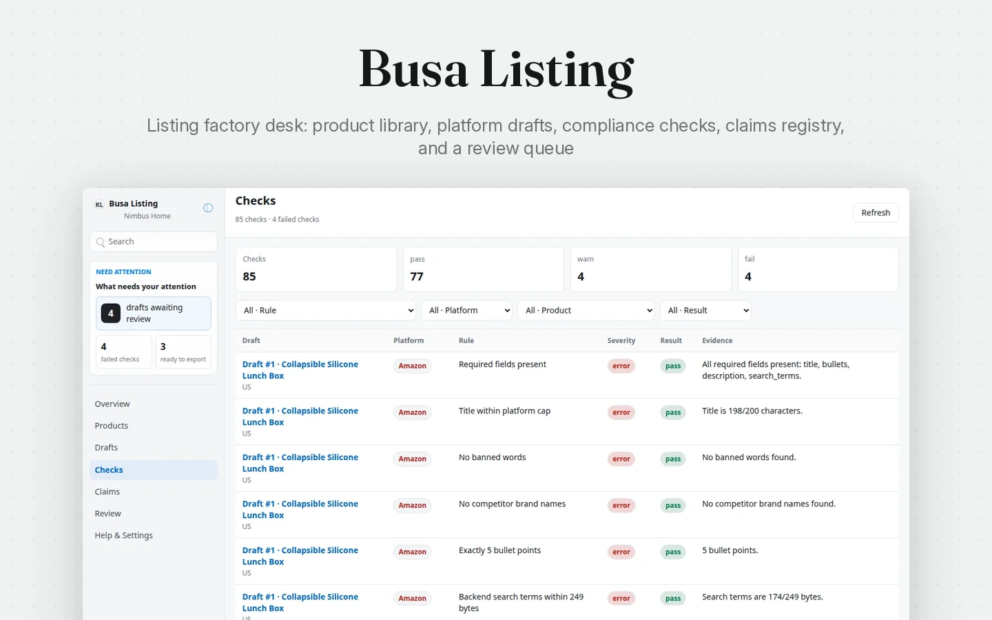 Busa Listing screenshot 1