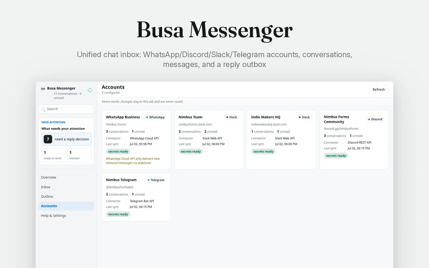 Busa Messenger screenshot 1