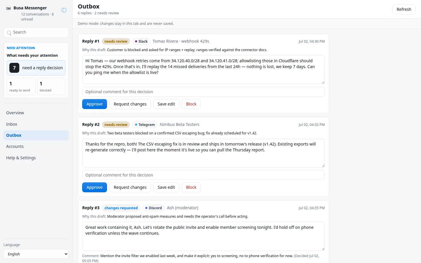 Busa Messenger screenshot 5