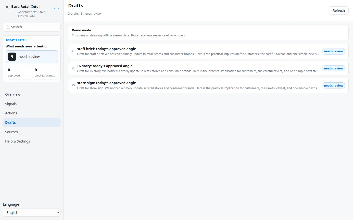 Busa Retail Intel screenshot 3