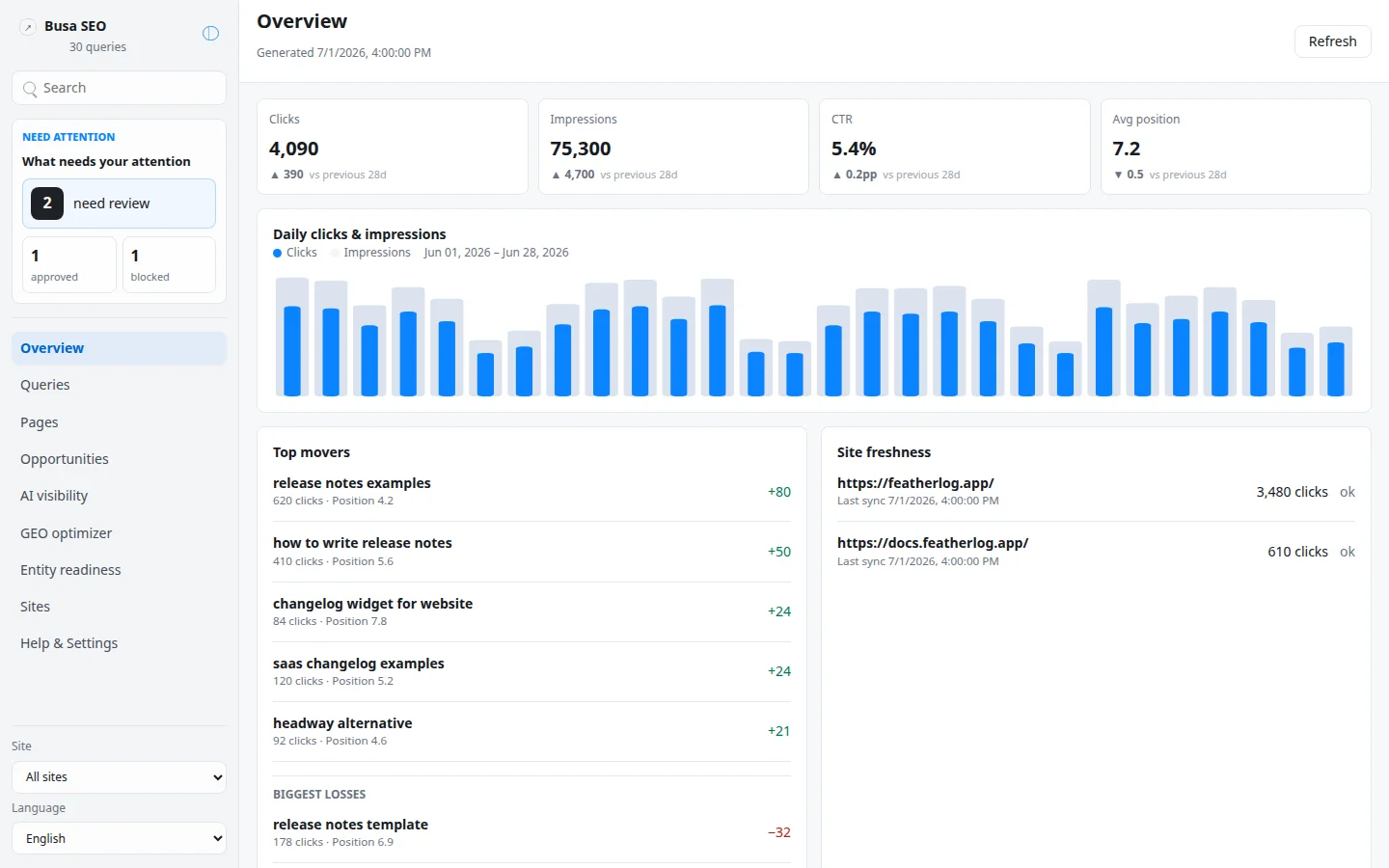 Busa SEO screenshot 6