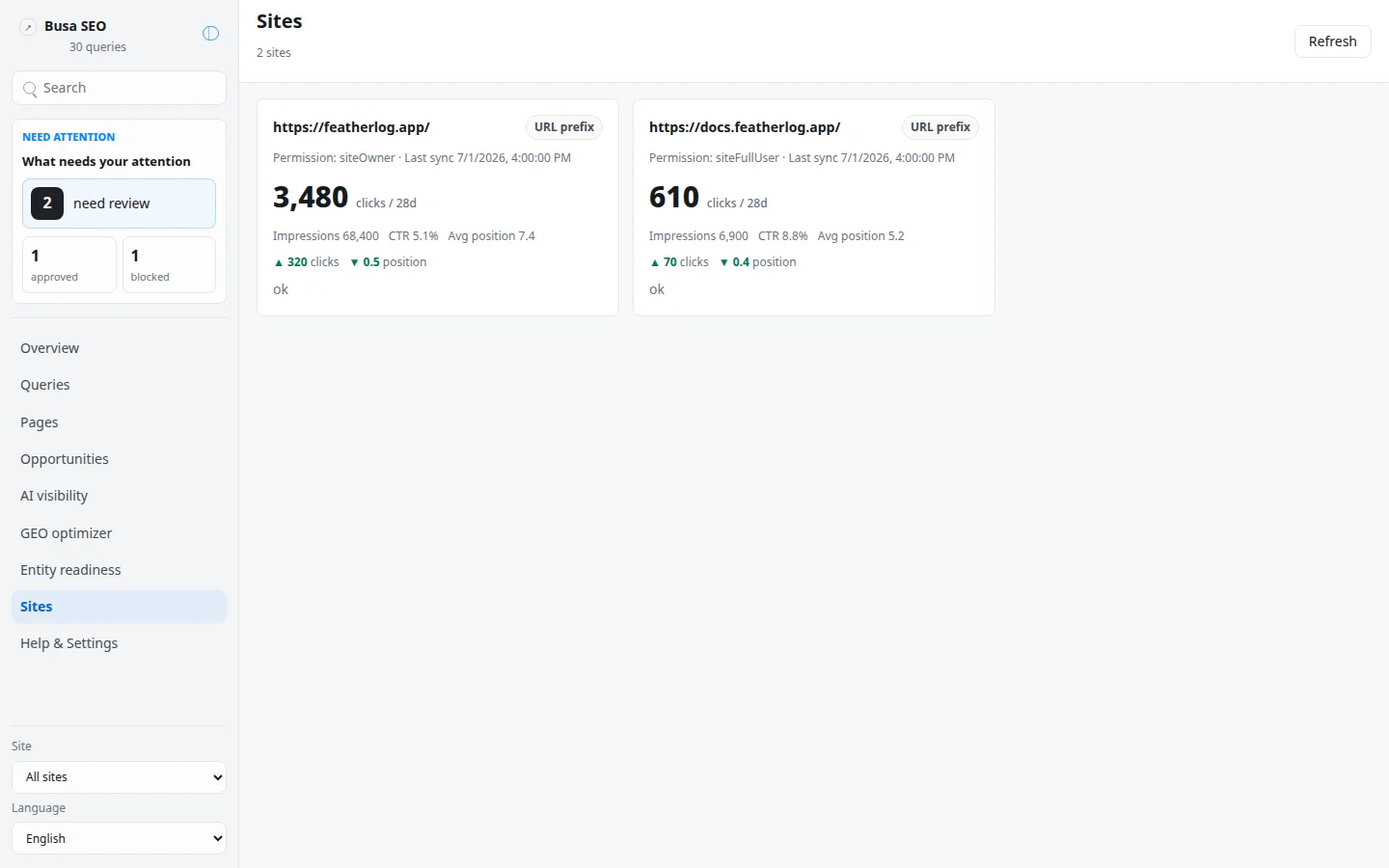 Busa SEO screenshot 9