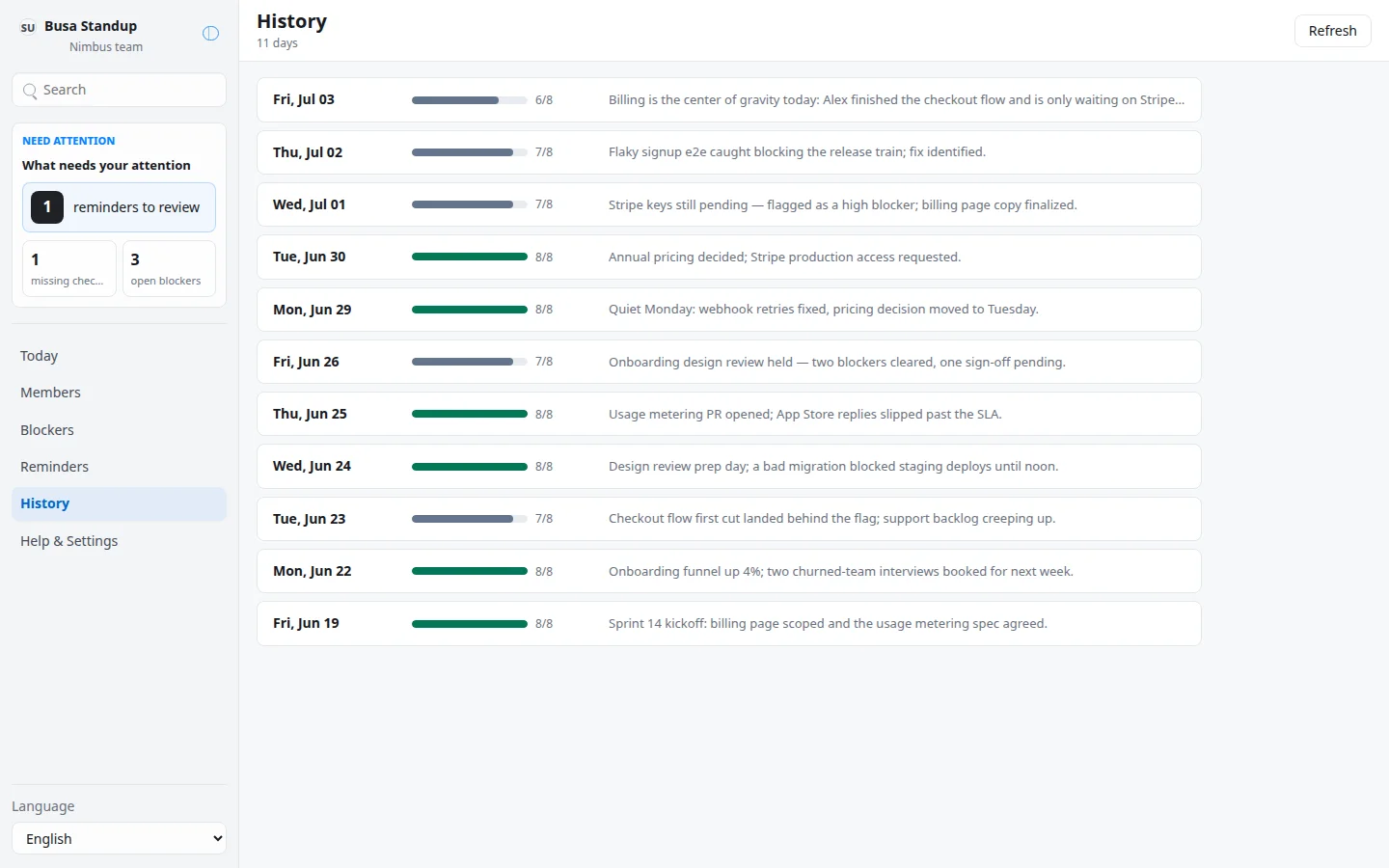 Busa Standup screenshot 3