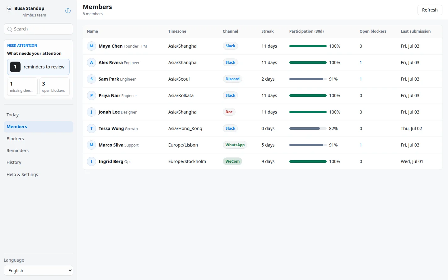 Busa Standup screenshot 4