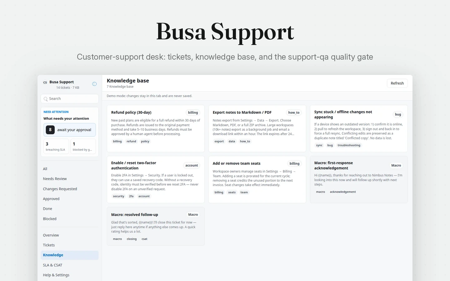 Busa Support screenshot 1