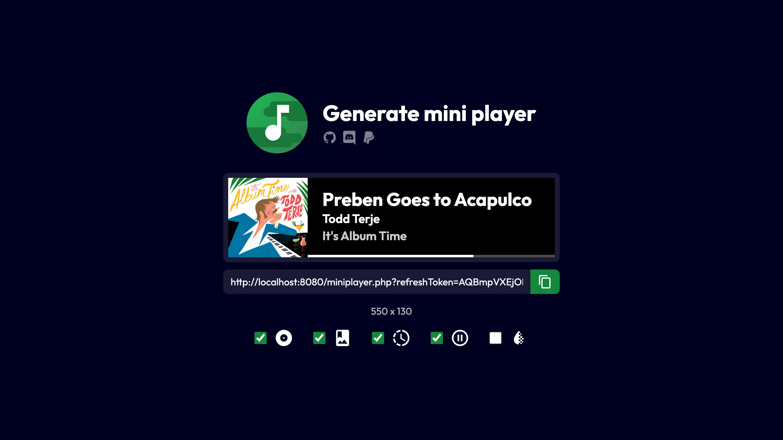 Mini player generator screenshot