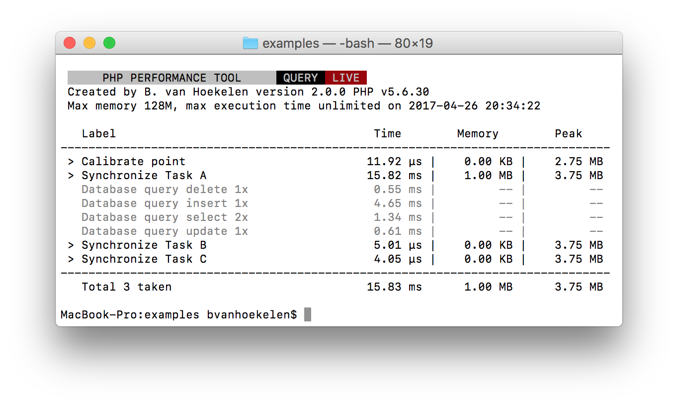 PHP performance tool for command line