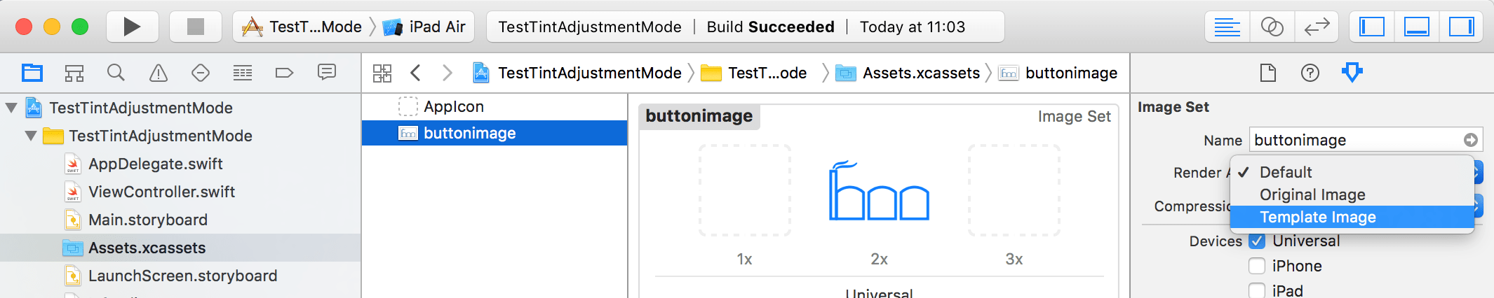 Xcode adjust image set