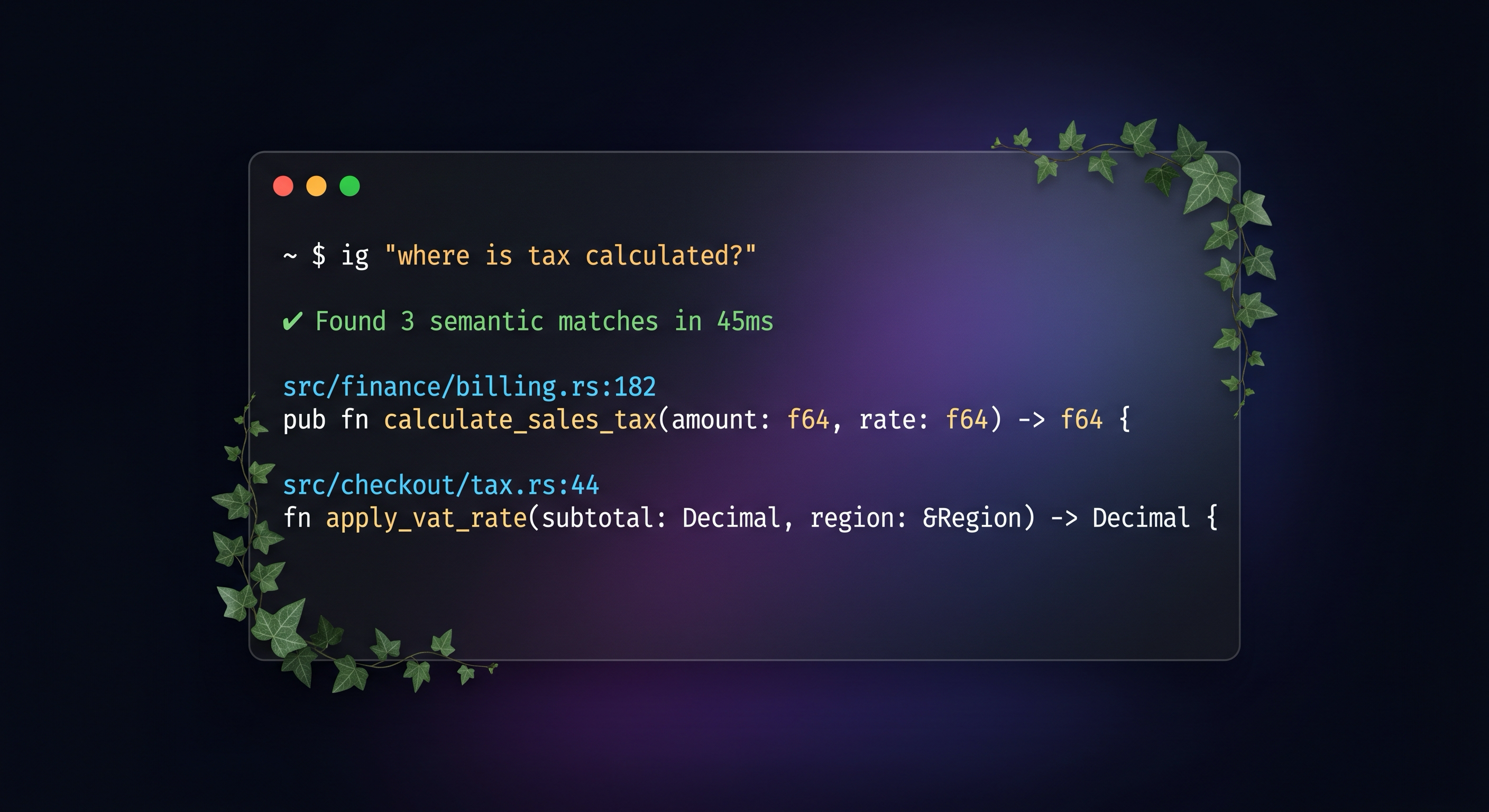 ivygrep semantic code search