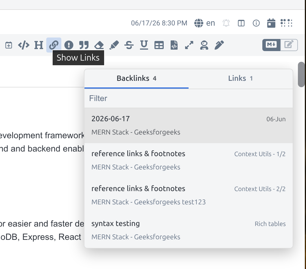 Backlinks Navigator screenshot 1