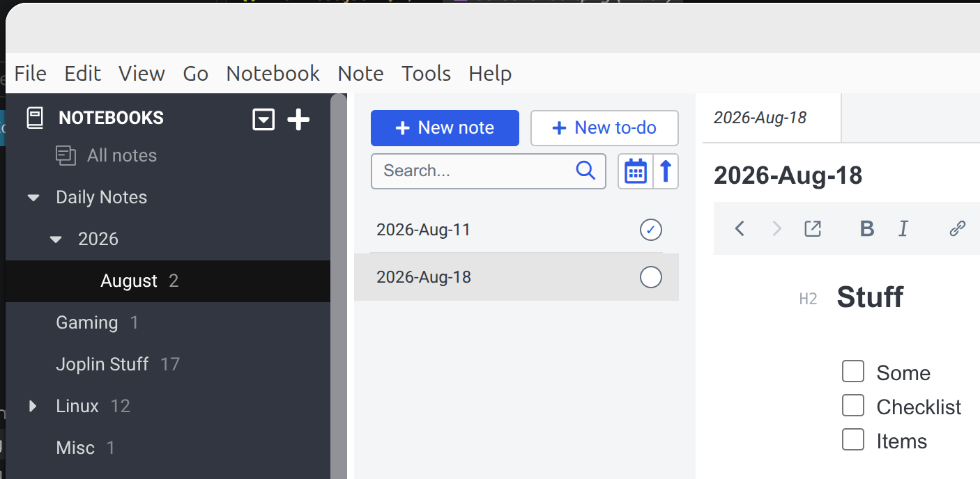 Daily Notes screenshot 1