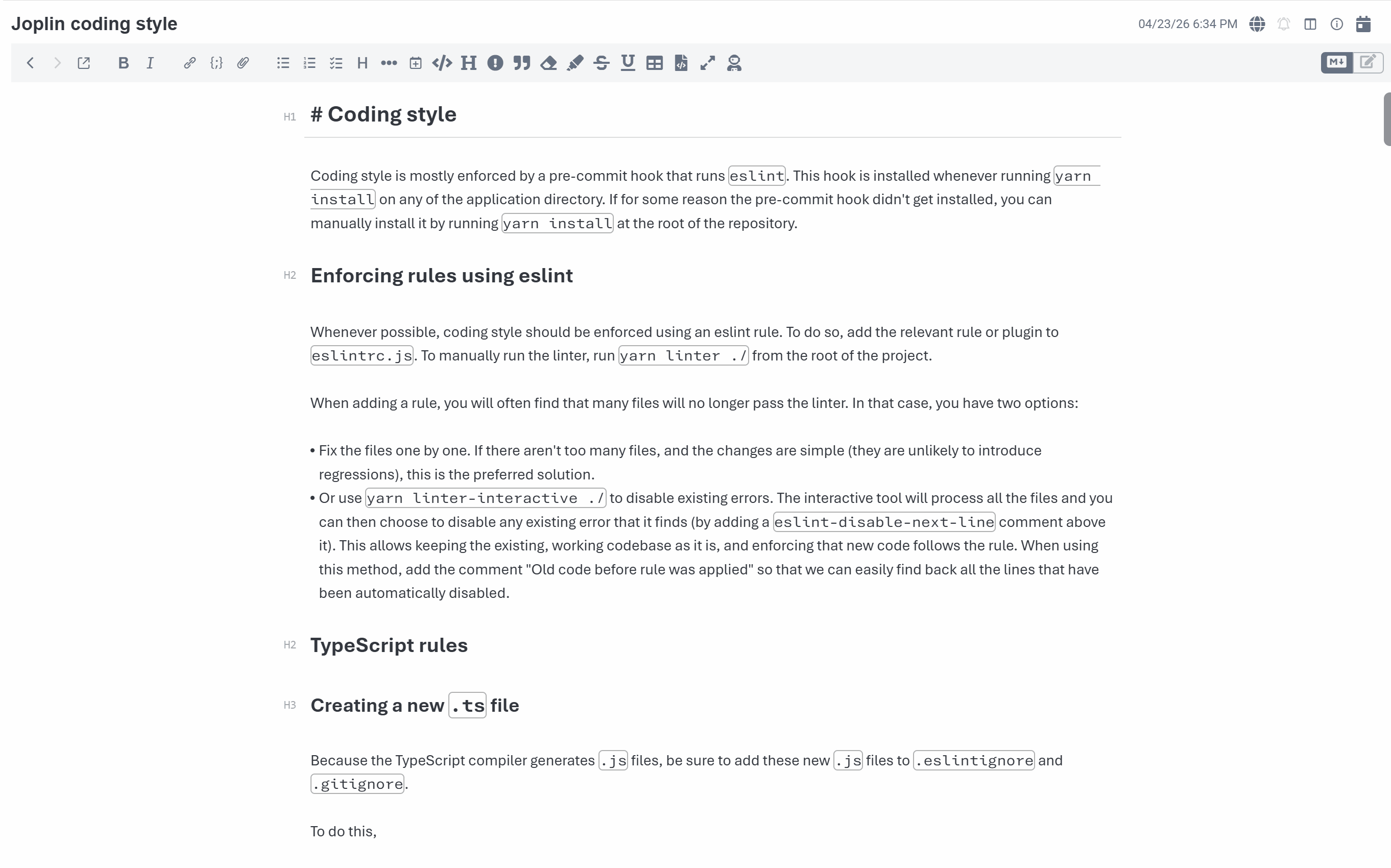 block formatting commands example