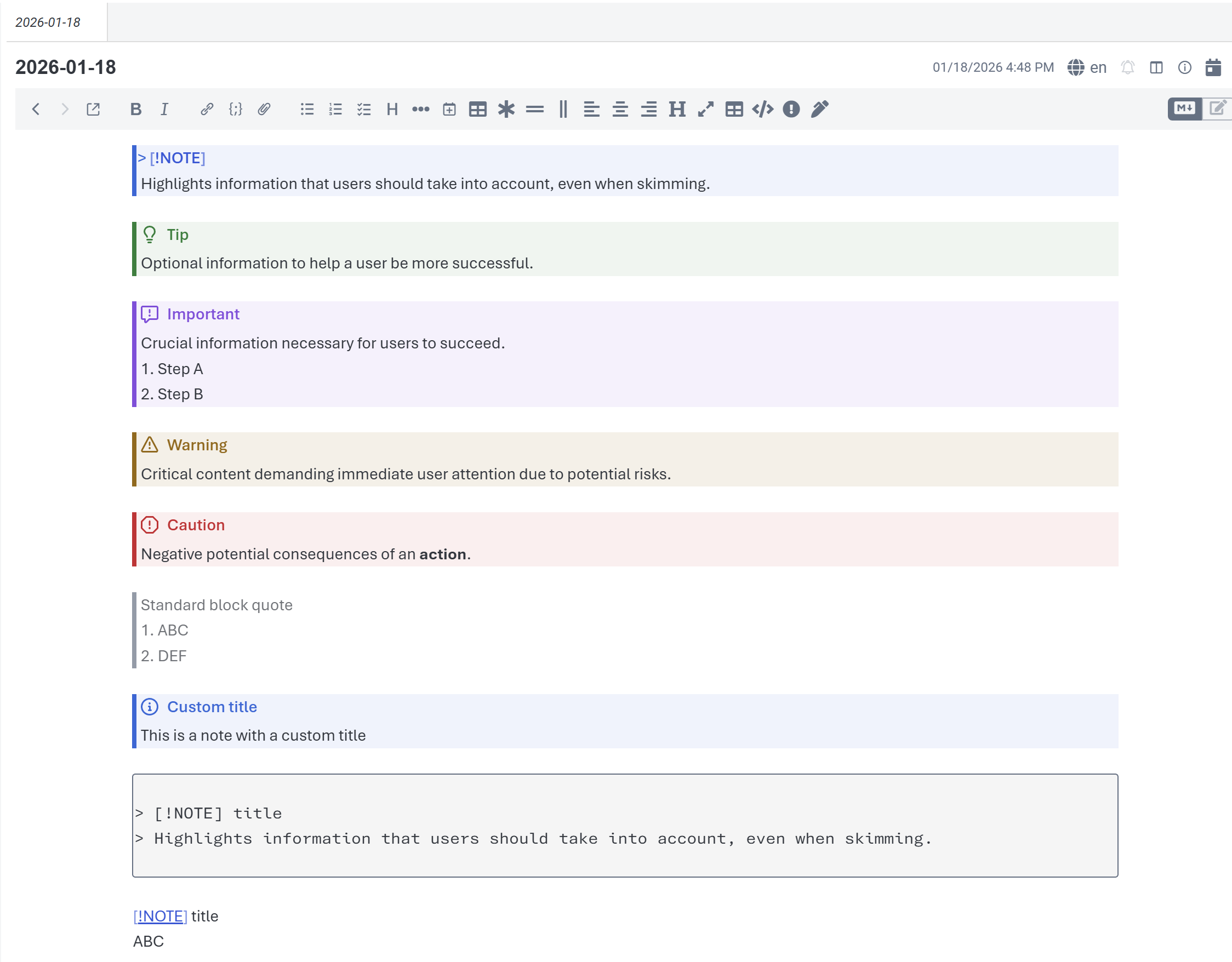markdown alerts example 1