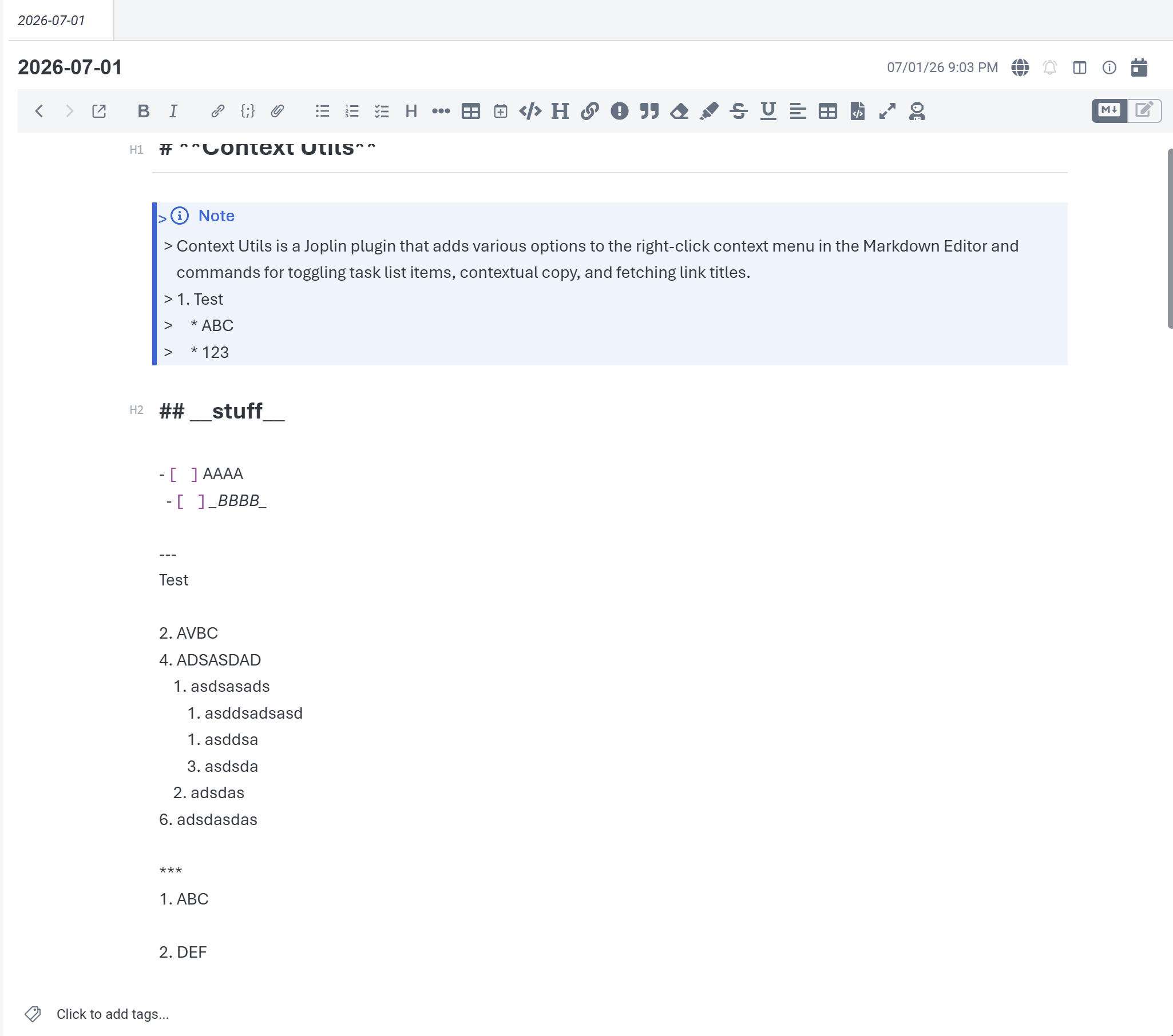 formatting example