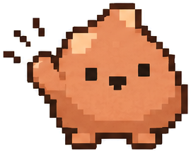 Clodable's mascot, a little lump of clay, waving hello